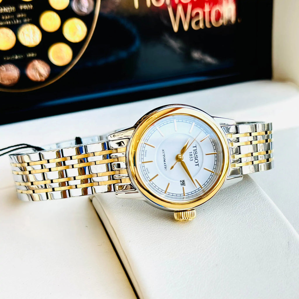 Tissot Carson Automatic Silver Dial Two Tone Steel Strap Watch For Women - T085.207.22.011.00 Buy Now By Tissot