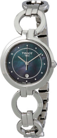 Tissot T Lady Flamingo Mother of Pearl Blue Dial Silver Steel Strap Watch for Women - T094.210.11.126.00 Buy Now By Tissot