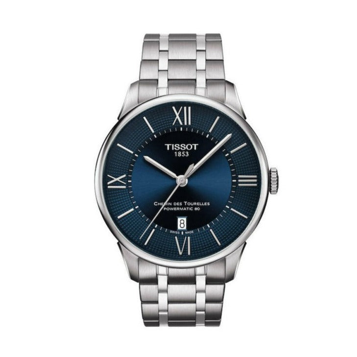 Tissot Chemin Des Tourelles Powermatic 80 Blue Dial Silver Steel Strap Watch for Men - T099.407.11.048.00 Buy Now By Tissot