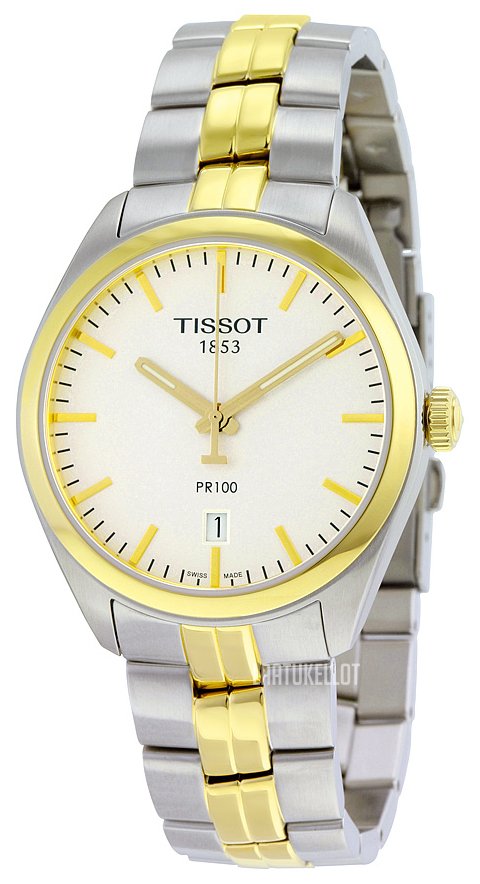 Tissot T Classic PR 100 White Dial Two Tone Steel Strap Watch for Men - T101.410.22.031.00 Buy Now By Tissot