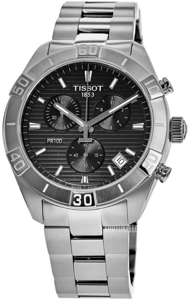 Tissot T Classic PR 100 Sport Chronograph Black Dial Silver Steel Strap Watch for Men - T101.617.11.051.00 Buy Now By Tissot