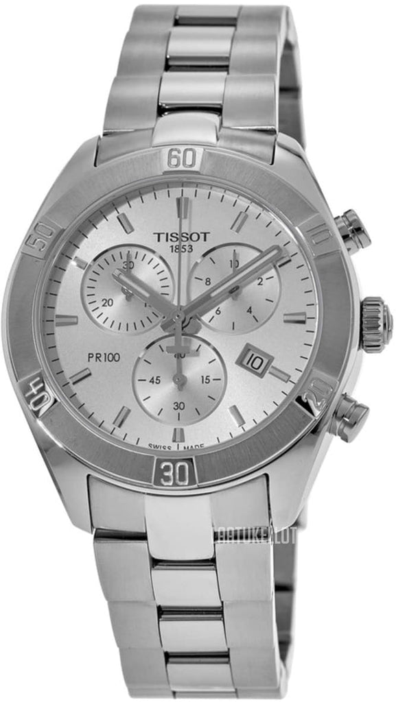 Tissot PR 100 Sport Chic Chronograph Silver Dial Silver Steel Strap Watch for Women - T101.917.11.031.00 Buy Now By Tissot