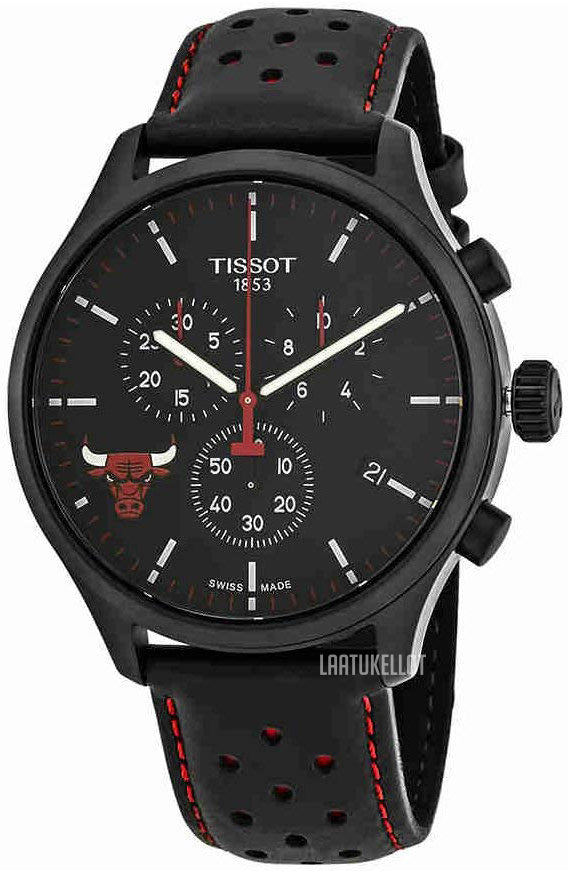 Tissot T Sport Chrono XL NBA Teams Special Chicago Bulls Edition Black Dial Black Leather Strap Watch for Men - T116.617.36.051.00 Buy Now By Tissot
