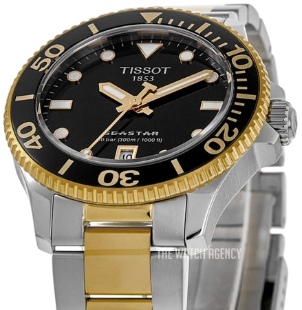 Tissot Seastar 1000 Black Dial Two Tone Steel Strap Watch for Women - T120.210.22.051.00 Buy Now By Tissot