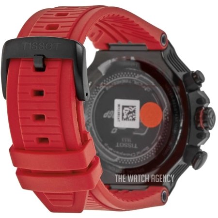 Tissot T Race Chronograph Black Dial Red Rubber Strap Watch For Men - T141.417.37.057.01 Buy Now By Tissot