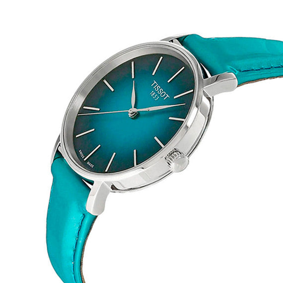 Tissot Everytime Lady Green Dial Green Leather Strap Watch for Women - T143.210.17.091.00 Buy Now By Tissot