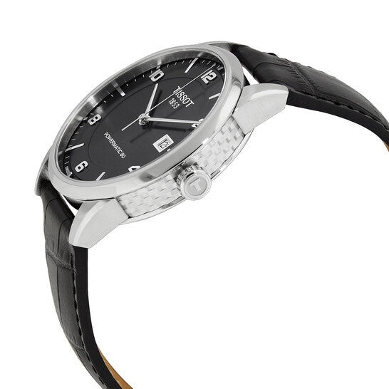 Tissot Luxury Powermatic 80 Black Dial Black Leather Strap Watch For Men - T086.407.16.057.00 Buy Now By Tissot