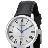 Tissot Carson Premium Automatic Lady Silver Dial Black Leather Strap Watch for Women - T122.207.16.033.00 Buy Now By Tissot