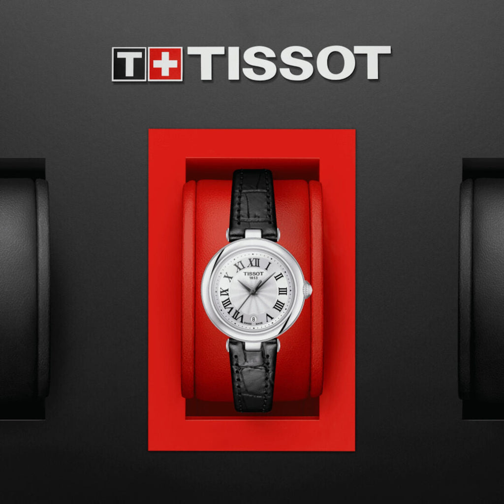 Tissot Bellissima Small Lady Silver Dial Black Leather Strap Watch For Women - T126.010.16.013.00 Buy Now By Tissot