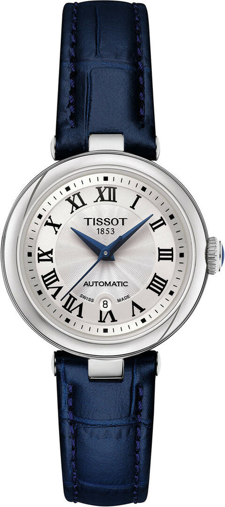 Tissot Bellissima Automatic Silver Dial Blue Leather Strap Watch For Women - T126.207.16.013.00 Buy Now By Tissot