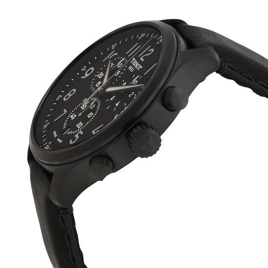 Tissot Chrono XL Vintage Black Dial Black Leather Strap Watch For Men - T116.617.36.052.00 Buy Now By Tissot