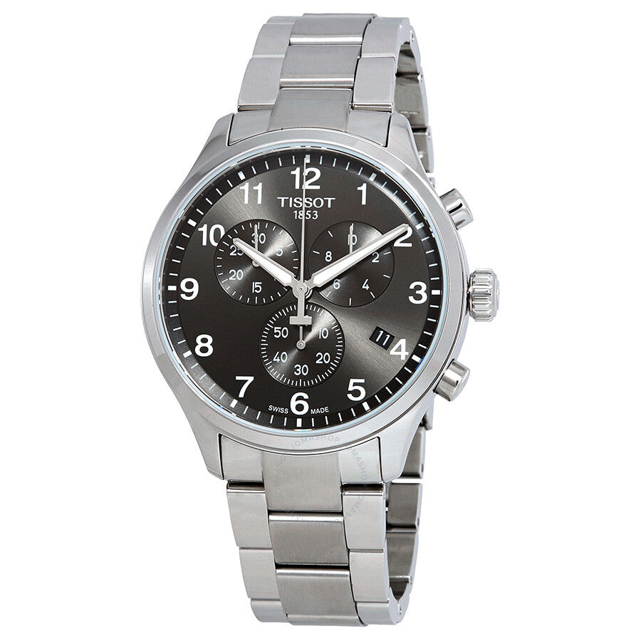 Tissot T Classic Chrono XL Black Dial Silver Steel Strap Watch For Men - T116.617.11.057.01 Buy Now By Tissot