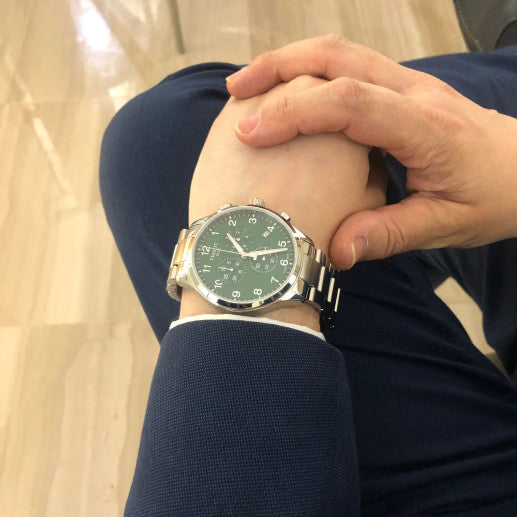 Tissot Chrono XL Classic Green Dial Silver Steel Strap Watch for Men - T116.617.11.092.00 Buy Now By Tissot
