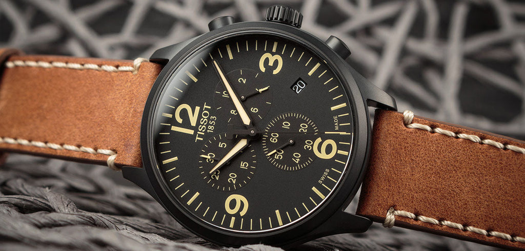 Tissot T Sport Chrono XL Black Dial Brown Leather Strap Watch For Men - T116.617.36.057.00 Buy Now By Tissot