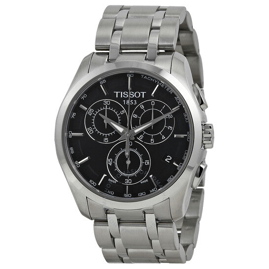 Tissot Couturier Chronograph Black Dial Silver Steel Strap Watch For Men - T035.617.11.051.00 Buy Now By Tissot