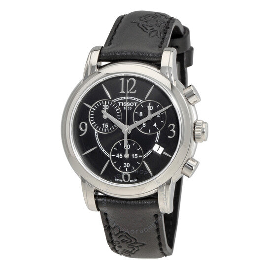 Tissot Dressport Chronograph Black Dial Black Leather Strap Watch for Women - T050.217.17.057.00 Buy Now By Tissot
