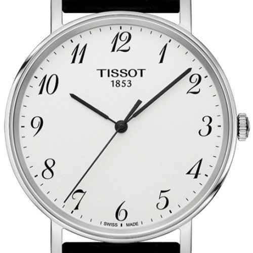 Tissot Everytime Desire Medium White Dial Black Leather Strap Watch For Men - T109.410.16.032.00 Buy Now By Tissot