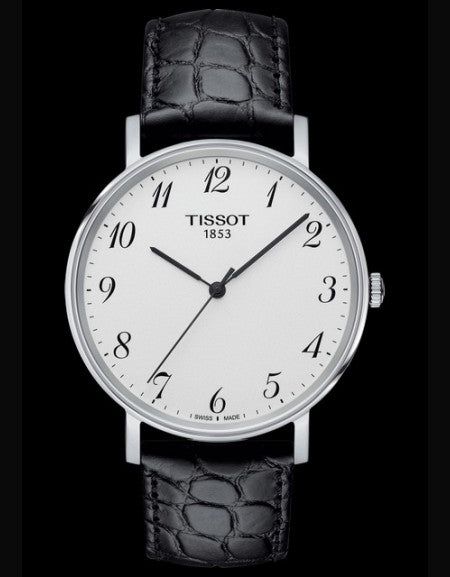 Tissot Everytime Desire Medium White Dial Black Leather Strap Watch For Men - T109.410.16.032.00 Buy Now By Tissot