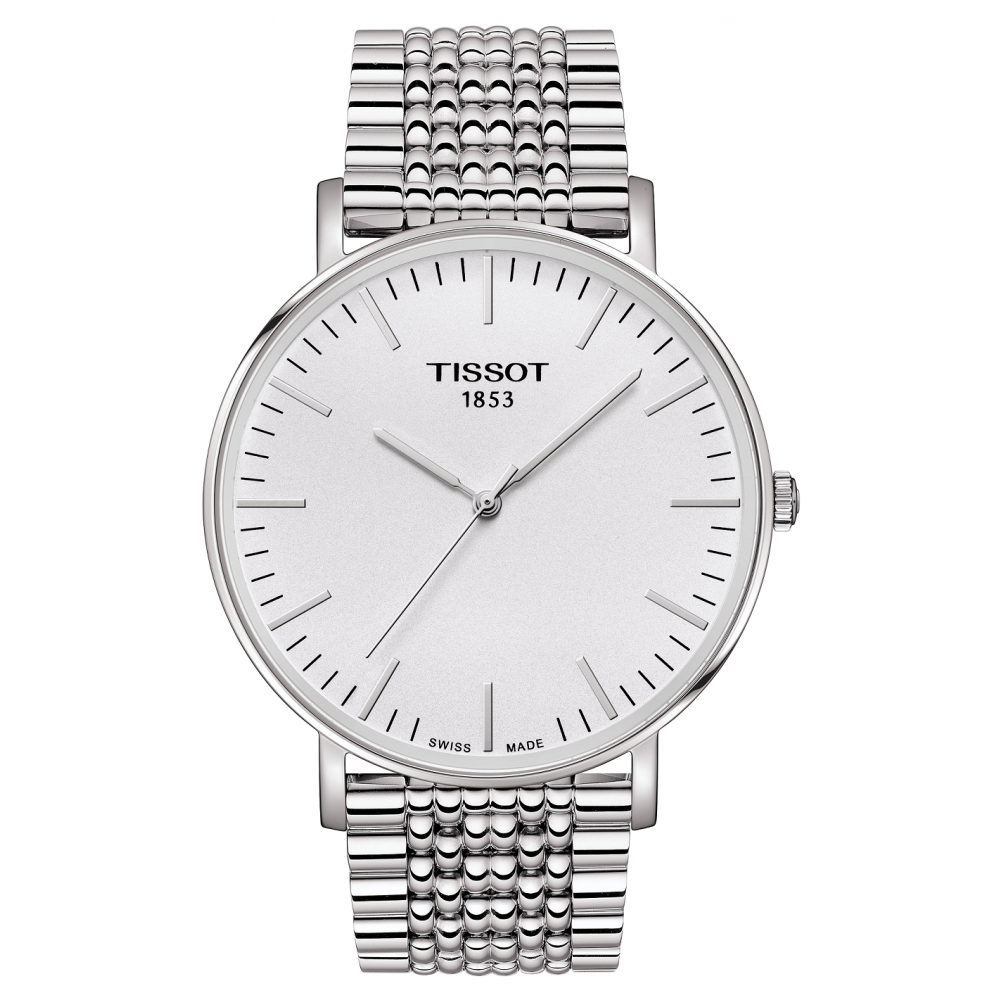 Tissot T Classic Everytime Large White Dial Silver Steel Strap Watch for Men - T109.610.11.031.00 Buy Now By Tissot