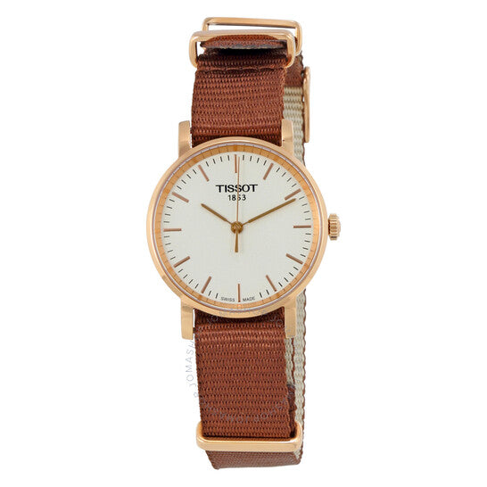 Tissot Everytime Desire White Dial Maroon NATO Strap Watch for Women - T109.210.37.031.00 Buy Now By Tissot