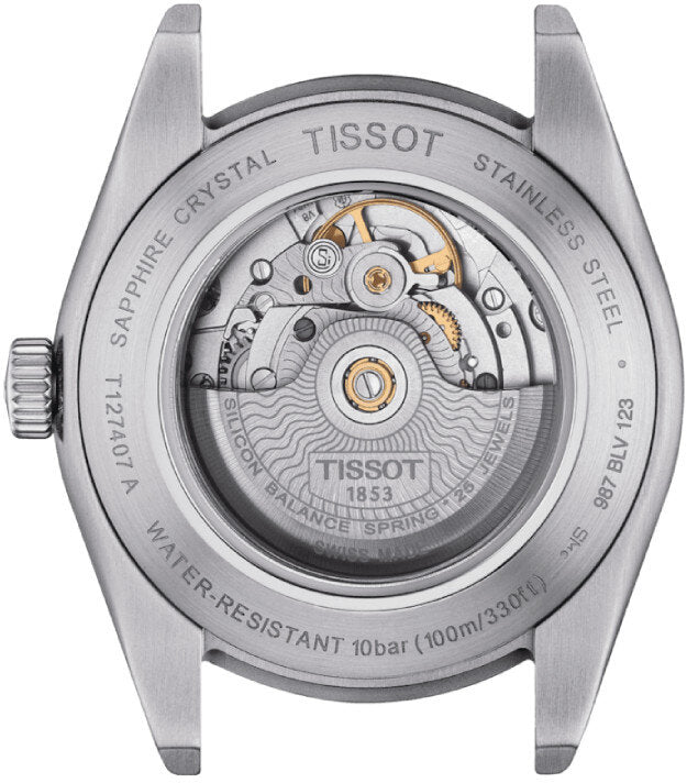 Tissot Gentleman Powermatic 80 Silicium Ice Blue Silver Steel Strap Watch For Men - T127.407.11.351.00 Buy Now By Tissot