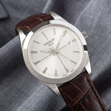 Tissot Gentlemen Silver Dial Brown Leather Strap Watch for Men - T127.410.16.031.01 Buy Now By Tissot