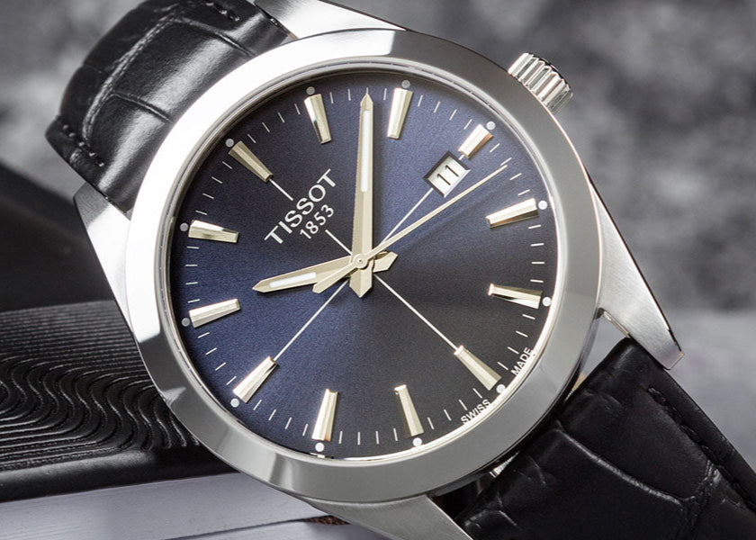 Tissot Gentleman Black Dial Black Leather Strap Watch For Men - T127.410.16.051.00 Buy Now By Tissot