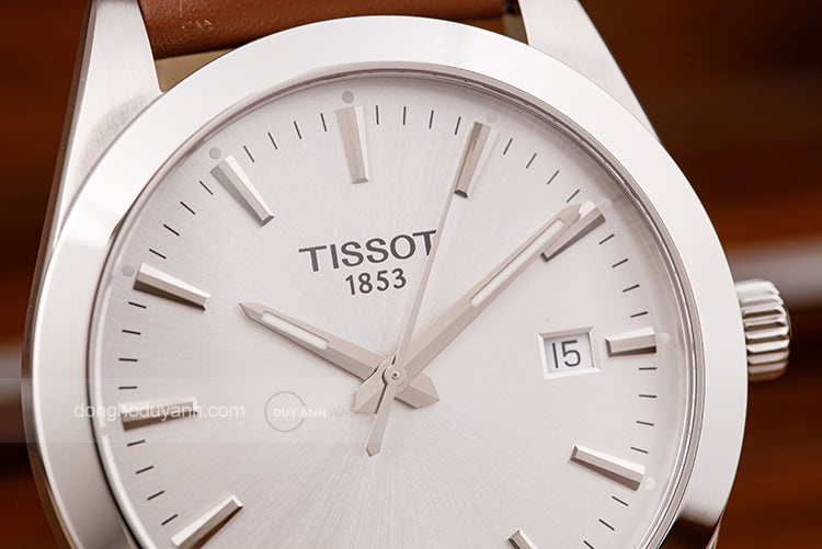 Tissot Gentleman Silver Dial Brown Leather Strap Watch For Men - T127.410.16.031.00 Buy Now By Tissot