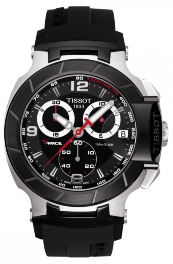 Tissot T Race Chronograph Black Dial Black Rubber Strap Watch for Men - T048.417.27.057.00 Buy Now By Tissot