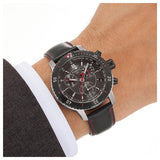 Tissot T Sport PRS 200 Chronograph Grey Dial Black Leather Strap Watch For Men - T067.417.26.051.00 Buy Now By Tissot