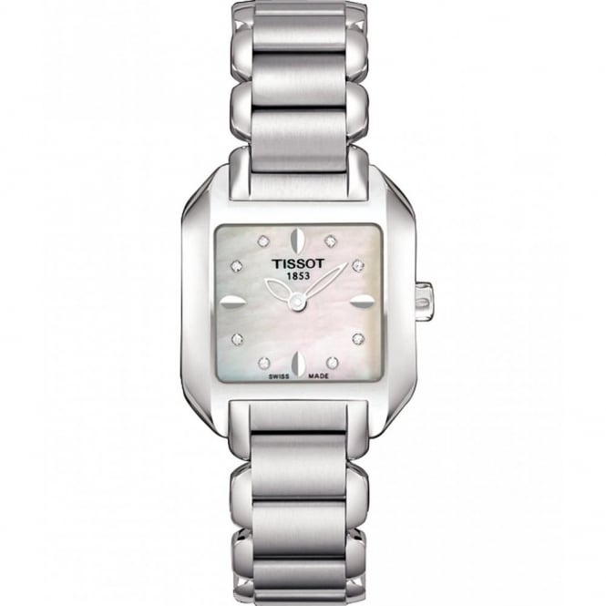 Tissot T Wave Diamonds Mother of Pearl Dial Silver Steel Strap Watch for Women - T02.1.285.74 Buy Now By Tissot