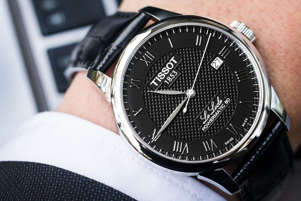 Tissot Le Locle Powermatic 80 Black Dial Black Leather Strap Watch For Men - T006.407.16.053.00 Buy Now By Tissot