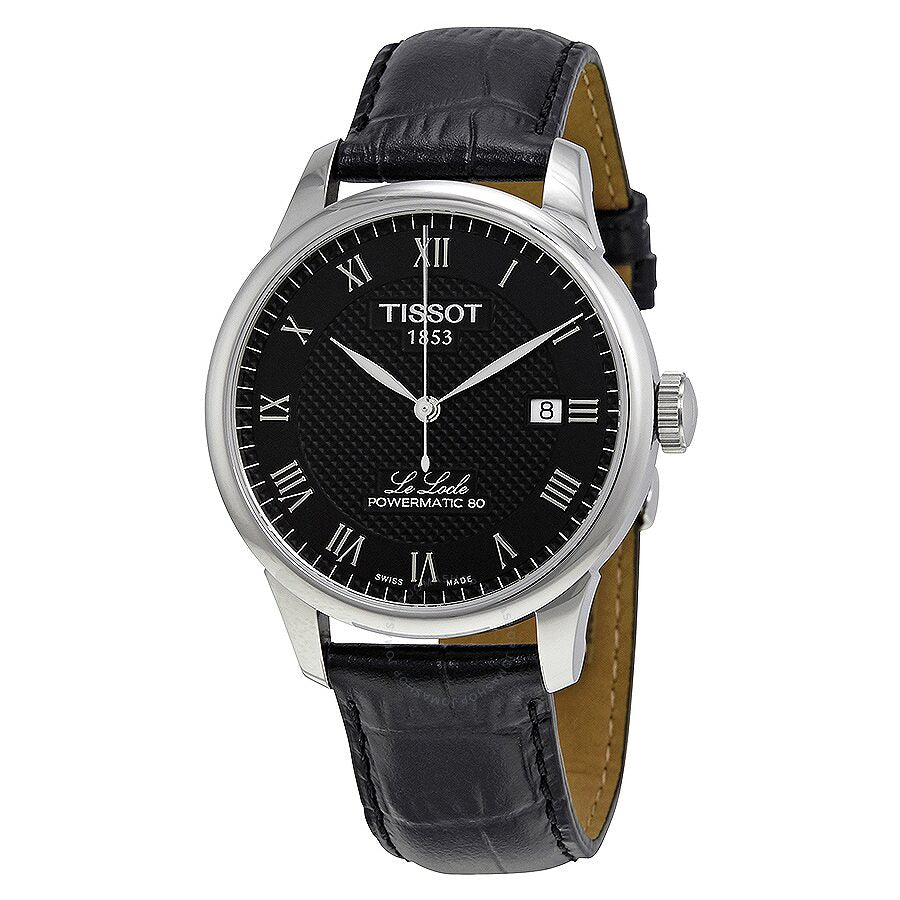 Tissot Le Locle Powermatic 80 Black Dial Black Leather Strap Watch For Men - T006.407.16.053.00 Buy Now By Tissot