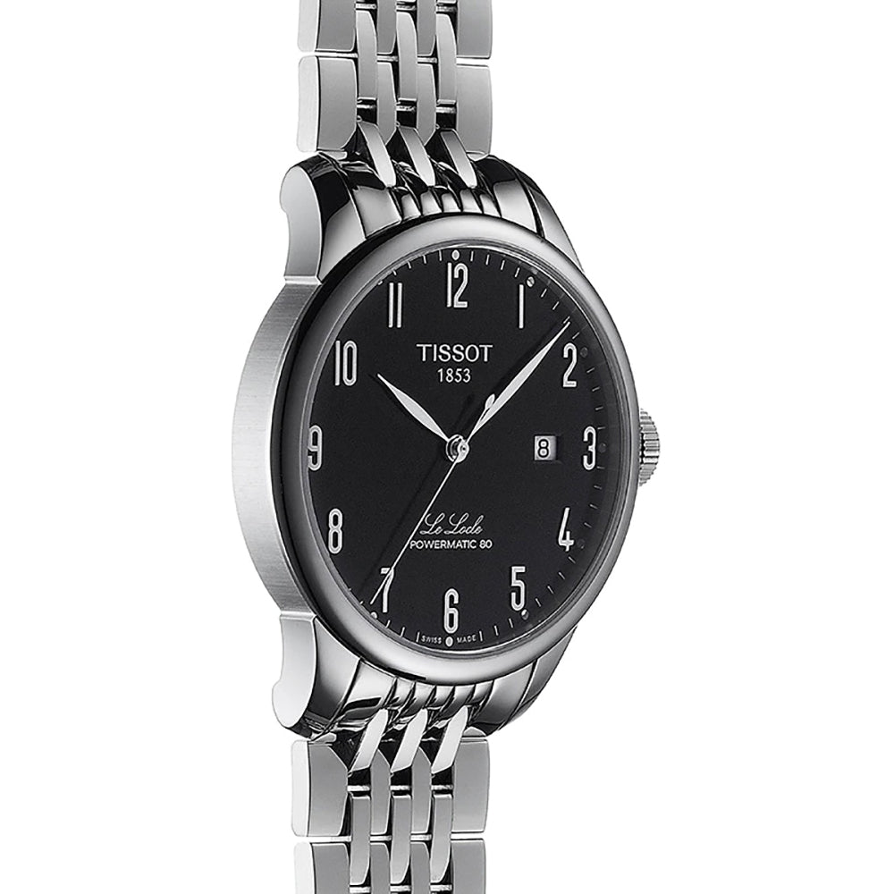 Tissot T Classic Powermatic 80 Black Dial Silver Steel Strap Watch For Men - T41.1.483.52 Buy Now By Tissot