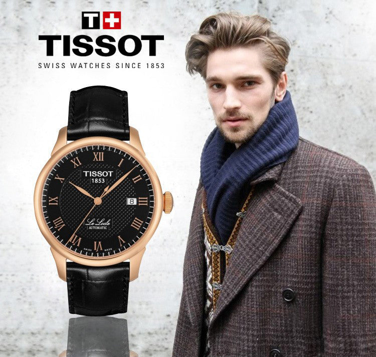 Tissot T Classic Le Locle Automatic Black Dial Black Leather Strap Watch For Men - T41.5.423.53 Buy Now By Tissot