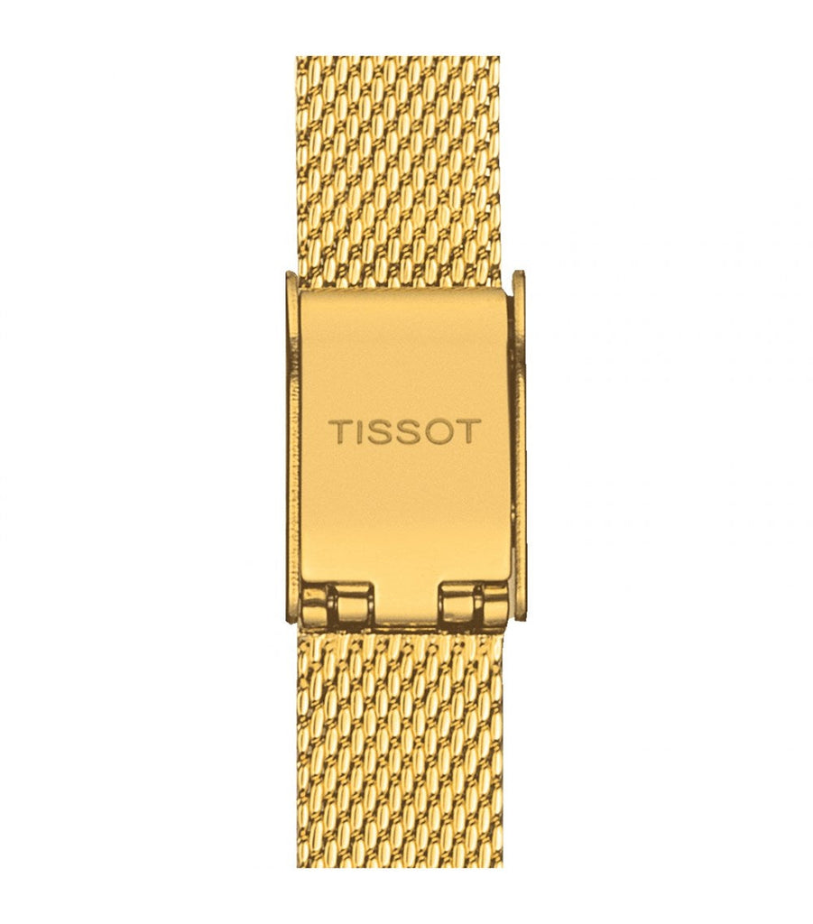 Tissot Lovely Square Silver Dial Gold Mesh Bracelet Watch For Women - T058.109.33.031.00 Buy Now By Tissot