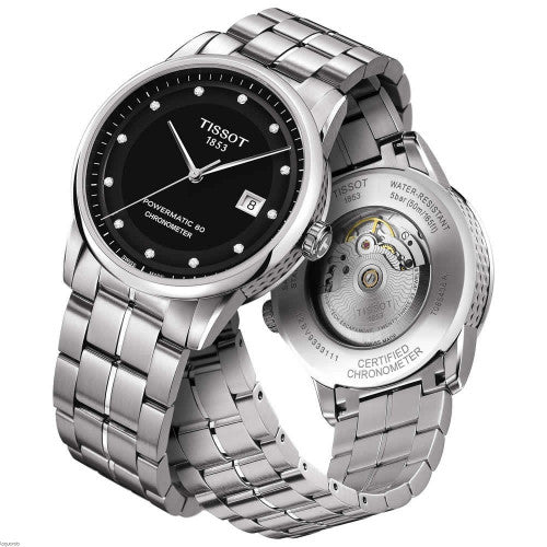 Tissot T Classic Luxury Powermatic 80 Black Dial Silver Steel Strap Watch For Men - T086.408.11.056.00 Buy Now By Tissot