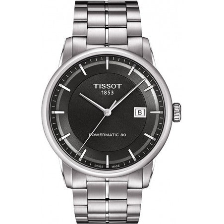 Tissot Luxury Powermatic 80 Black Dial Silver Steel Strap Watch for Men - T086.407.11.201.02 Buy Now By Tissot