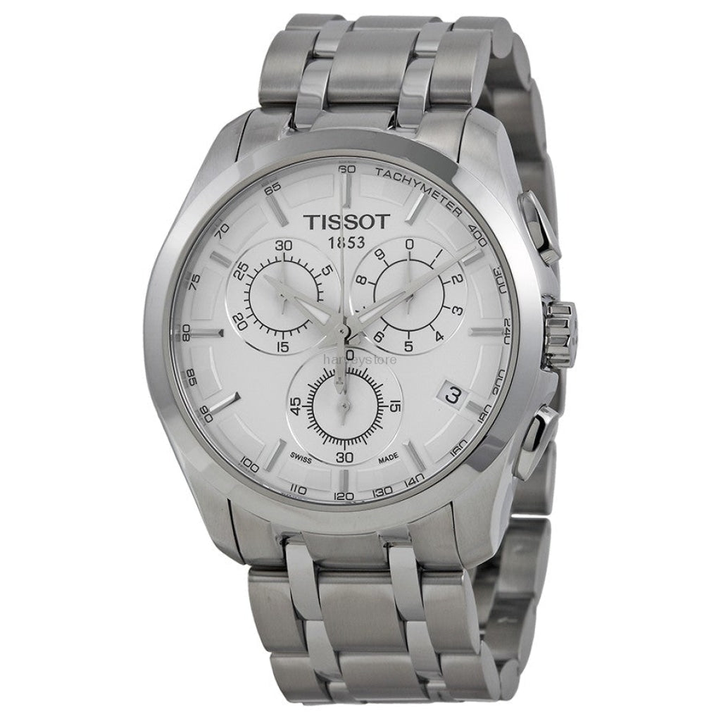 Tissot T Classic Couturier Chronograph White Dial Silver Steel Strap Watch For Men - T101.617.11.031.00 Buy Now By Tissot