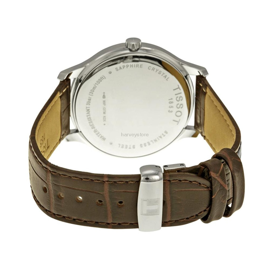Tissot T Classic Tradition White Dial Brown Leather Strap Watch For Men - T063.610.16.037.00 Buy Now By Tissot