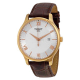 Tissot T Classic Tradition Silver Dial Brown Leather Strap Watch For Men - T063.610.36.038.00 Buy Now By Tissot