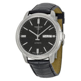 Tissot Automatics III Day Date Black Dial Black Leather Strap Watch For Men - T065.430.16.051.00 Buy Now By Tissot