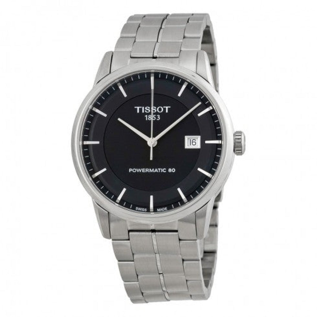 Tissot Luxury Powermatic 80 Black Dial Silver Steel Strap Watch For Men - T086.407.11.051.00 Buy Now By Tissot