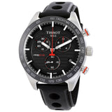 Tissot PRS 516 Chronograph Black Dial Black Leather Strap Watch For Men - T100.417.16.051.00 Buy Now By Tissot