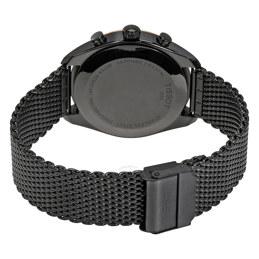 Tissot T Classic PR 100 Chronograph Anthracite Black Dial Black Mesh Bracelet Watch For Men - T101.417.23.061.00 Buy Now By Tissot