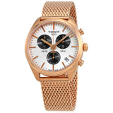 Tissot T Classic PR 100 Chronograph Silver Dial Rose Gold Mesh Bracelet Watch For Men - T101.417.33.031.01 Buy Now By Tissot