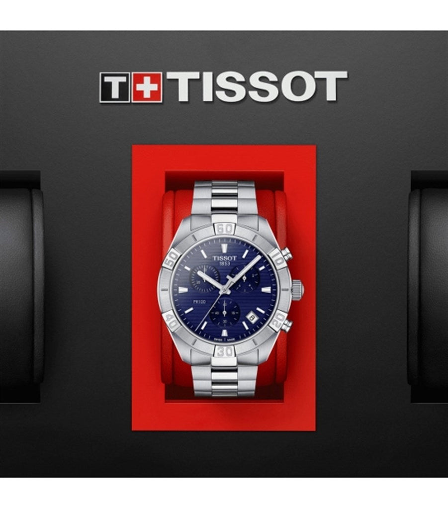 Tissot PR 100 Sport Quartz Chronograph Blue Dial Silver Steel Strap Watch For Men - T101.617.11.041.00 Buy Now By Tissot
