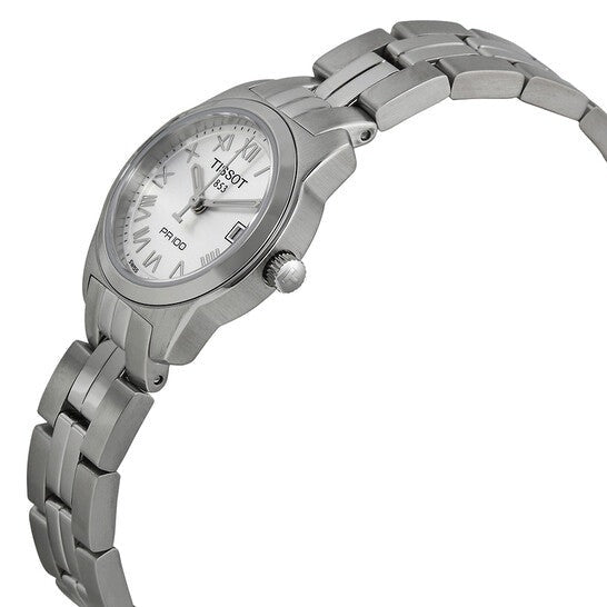 Tissot T Classic PR100 Silver Dial Silver Steel Strap Watch For Women - T049.210.11.033.00 Buy Now By Tissot