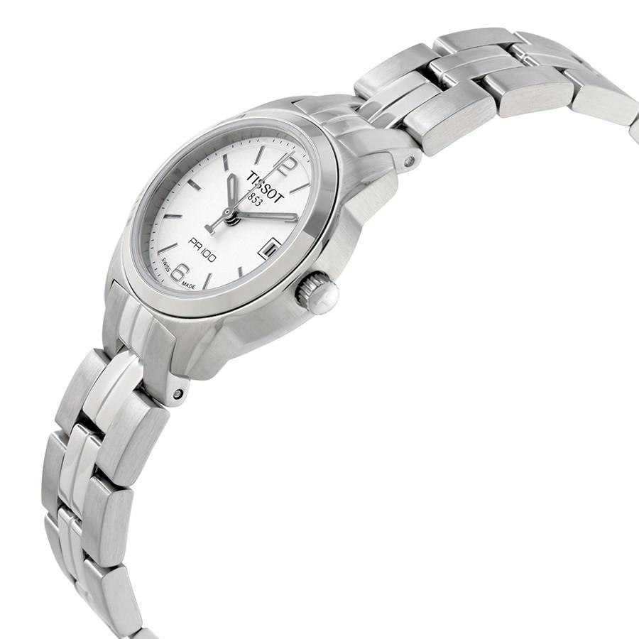 Tissot T Classic PR100 Watch Ladies White Dial Stainless Steel For Women - T049.210.11.017.00 Buy Now By Tissot