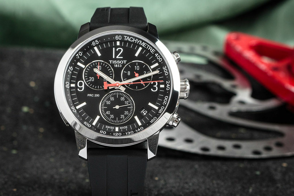 Tissot PRC 200 Chronograph Black Dial Black Rubber Strap Watch for Men - T114.417.17.057.00 Buy Now By Tissot